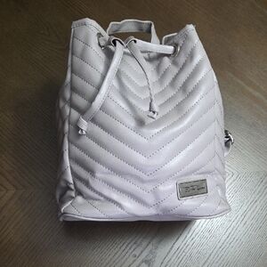 Bella Russo Quilted Drawstring Backpack - Pale Lavender